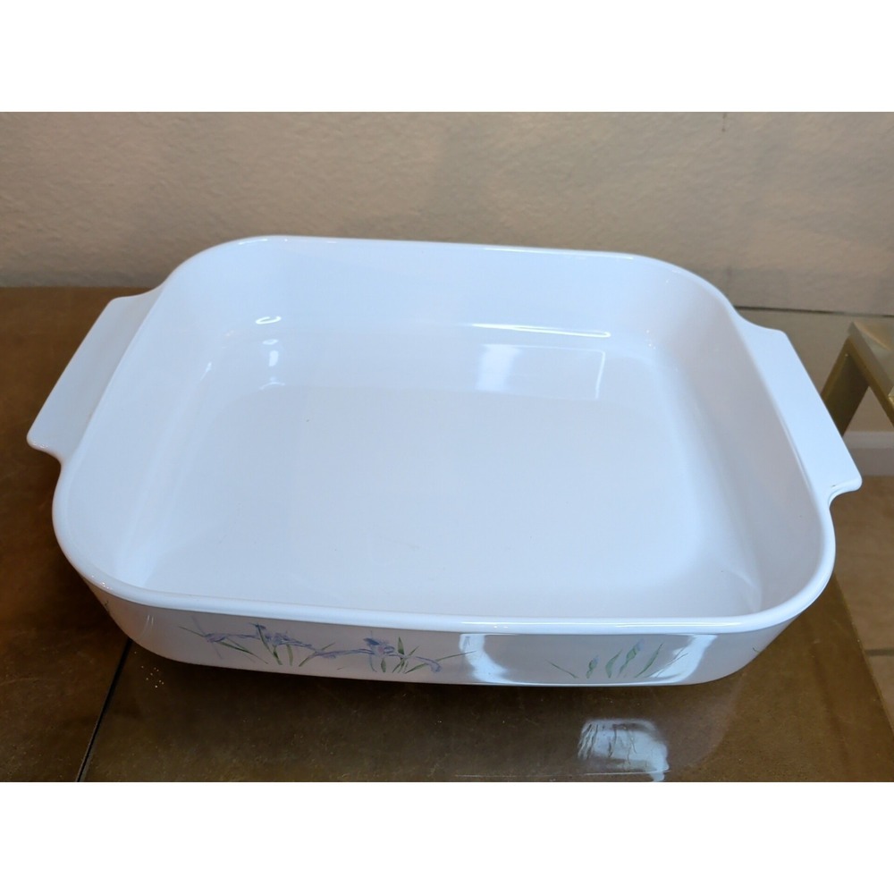 Vintage Corningware Shadow Iris A-21-B Lasagna Pan Rectangular Open Roaster 12.5 - Picture 3 of 10